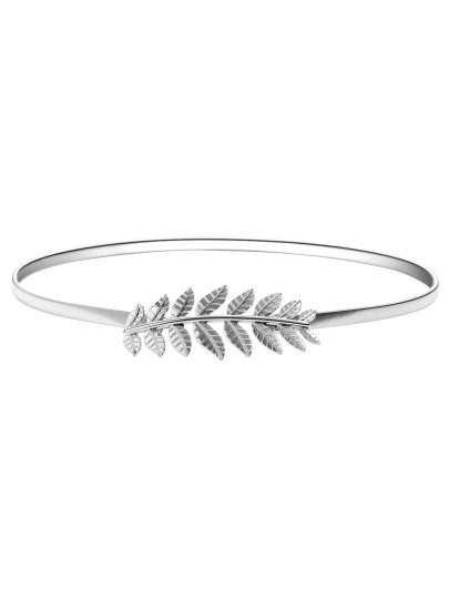 Silver Leaf Shaped Stretch Metal Belt