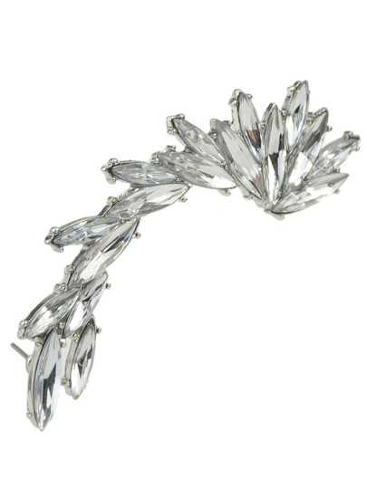 Silver Plated Rhinestone Cuff Earring 1pcs