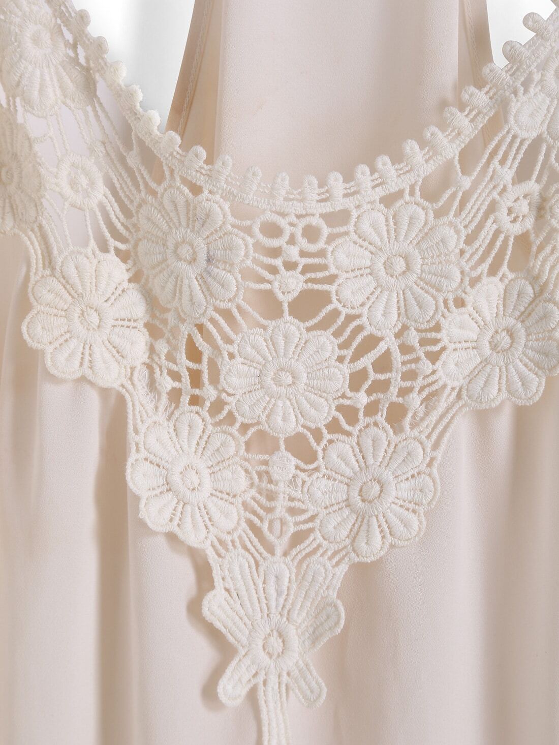 Spaghetti Strap Dip Hem Floral Crochet Cami Top -SheIn ...