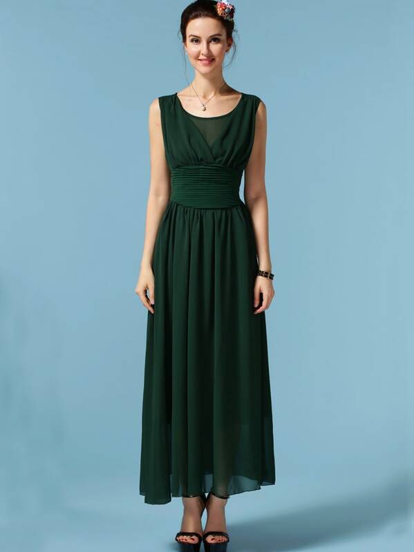 Dark Green Sleeveless Dress