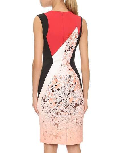 round neck floral printed bodycon dress round neck floral printed bodycon dress