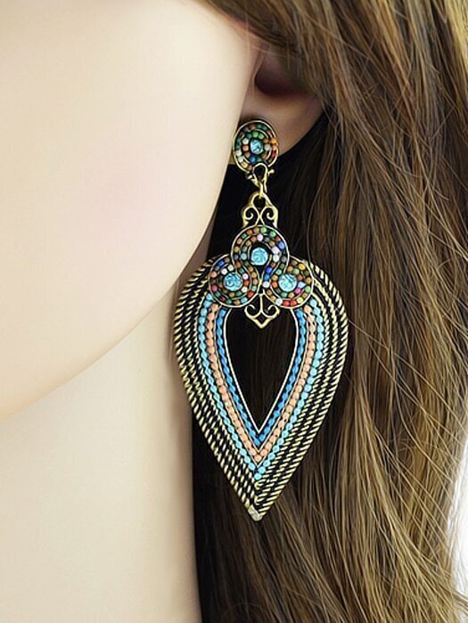 Colorful Hanging Statement Earrings SheIn(Sheinside)