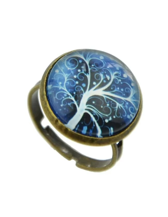 einstellbare Ring im Baum Form blau einstellbare Ring im Baum Form blau