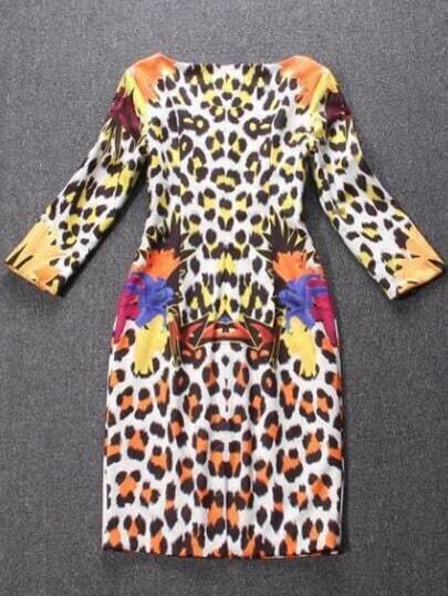 shein leopard print bodycon dress
