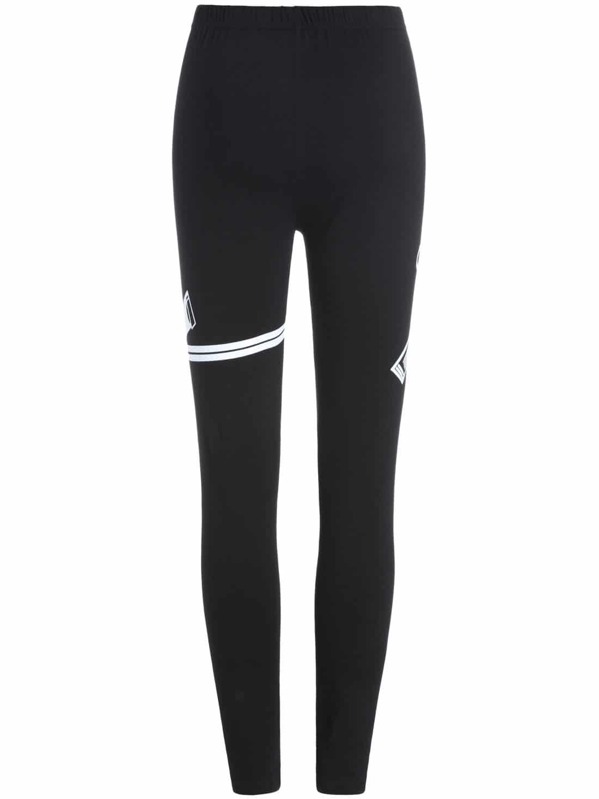 

Gun & Striped Print Leggings, Black