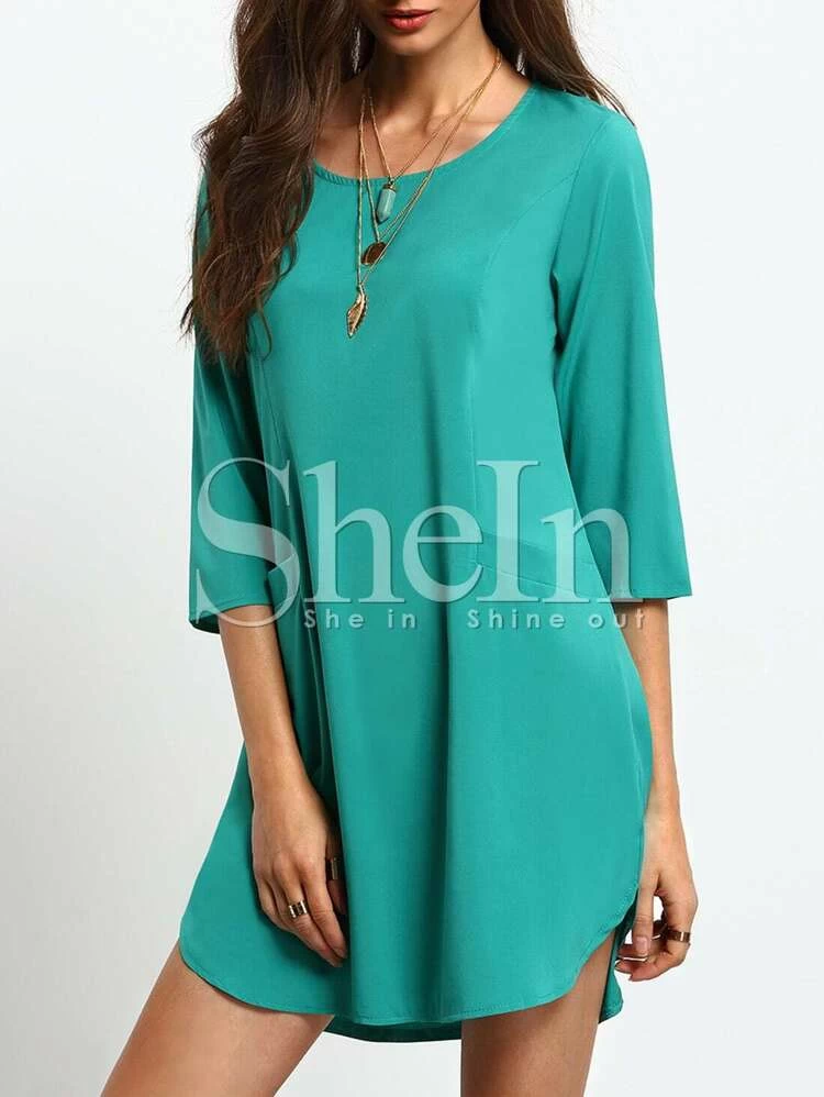 shein teal dress