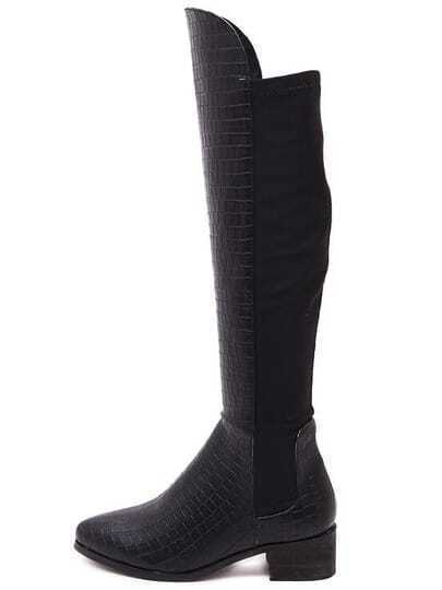 snakeskin high heel boots black chunky heel snakeskin high boots shein sheinside snakeskin high heel boots black chunky heel snakeskin high boots shein sheinside