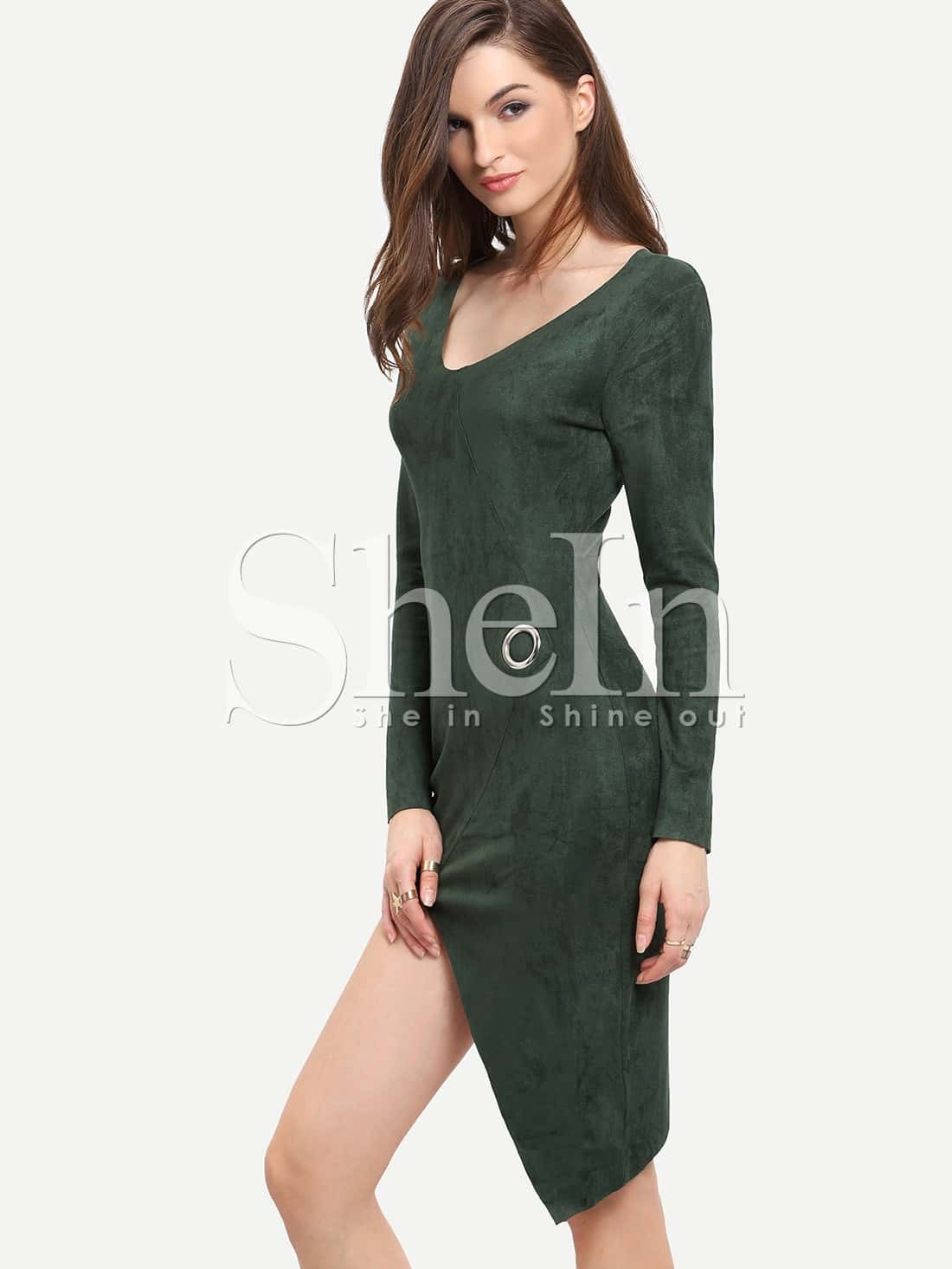 Long Sleeve Asymmetric Dress