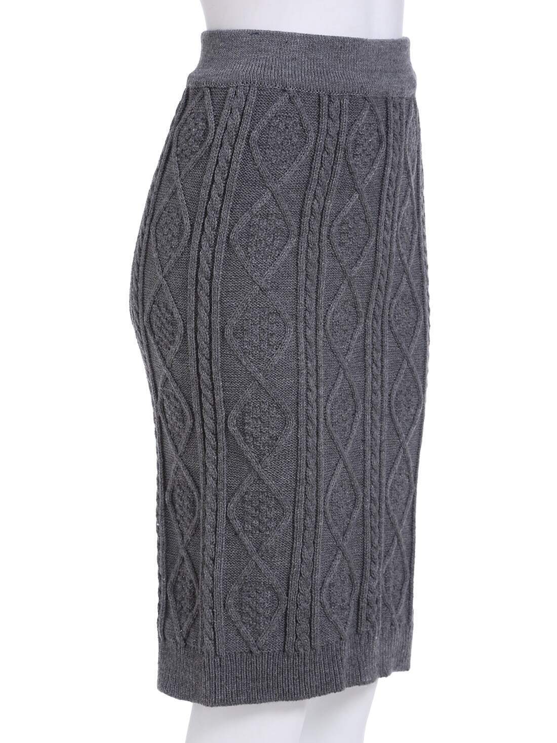 Grey Patterned Skirt | grey slim diamond patterned sweater skirt shein sheinside Grey Patterned Skirt | grey slim diamond patterned sweater skirt shein sheinside