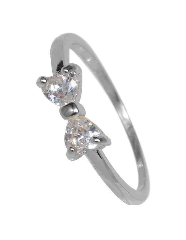 Silver Rhinestone Bow Shape Wedding Ring Shein Sheinside silver rhinestone bow shape wedding ring shein sheinside