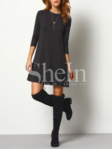 SHEIN Marled Knit Swing Dress