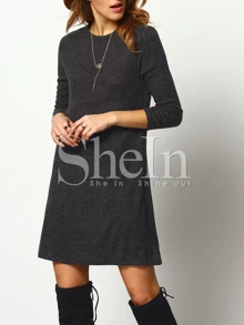 SHEIN Marled Knit Swing Dress