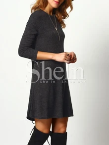 SHEIN Marled Knit Swing Dress