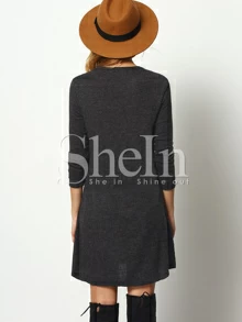 SHEIN Marled Knit Swing Dress