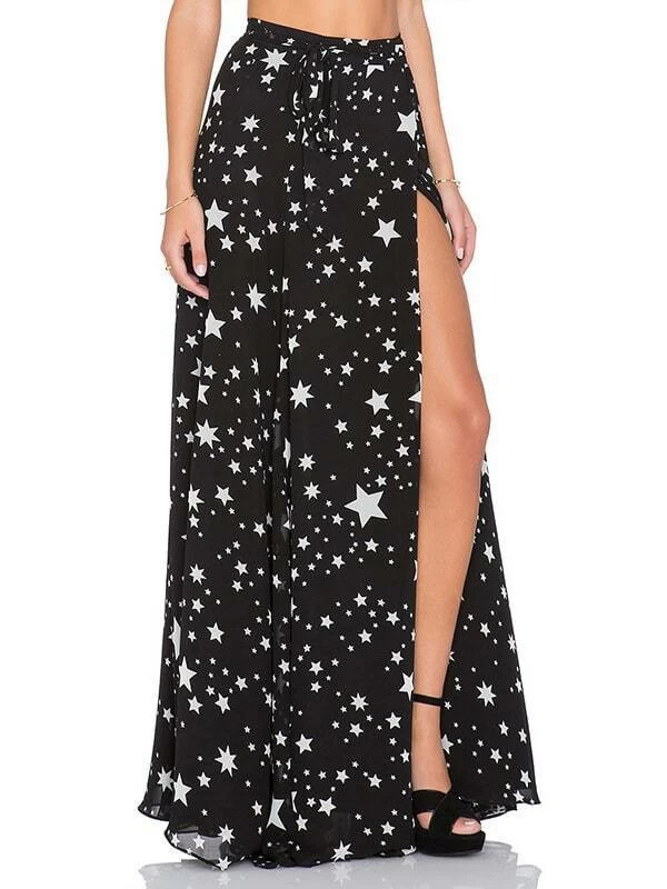 white skirt with black stars