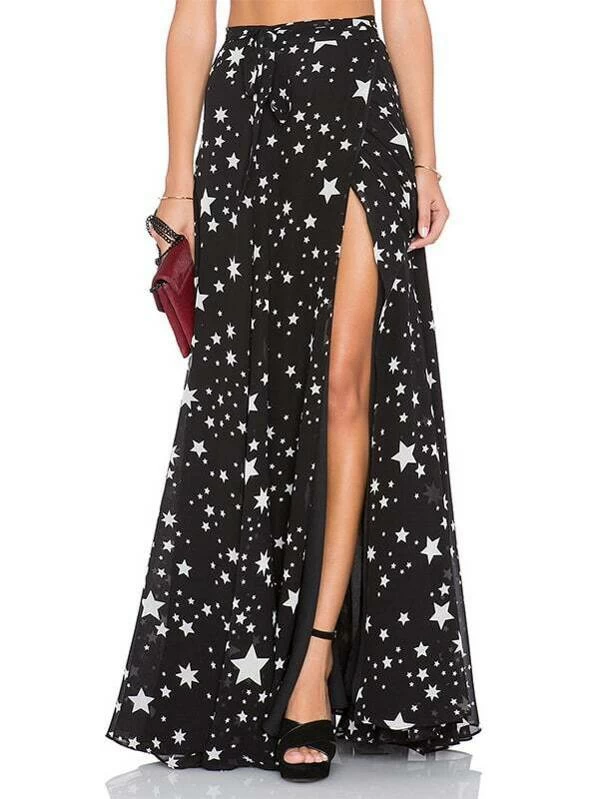 white skirt with black stars