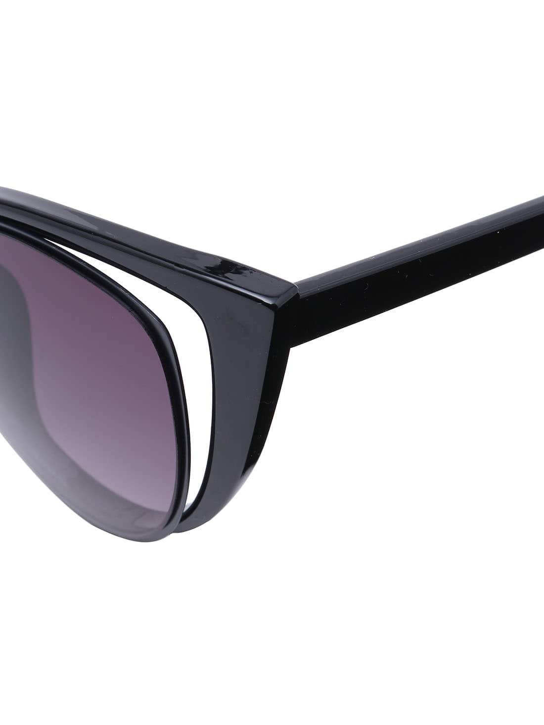 Cutout Black Frame Cat Eye Sunglasses -SheIn(Sheinside)