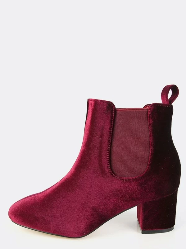 bottines velours rouge