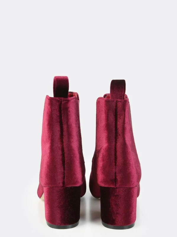 bottines velours rouge
