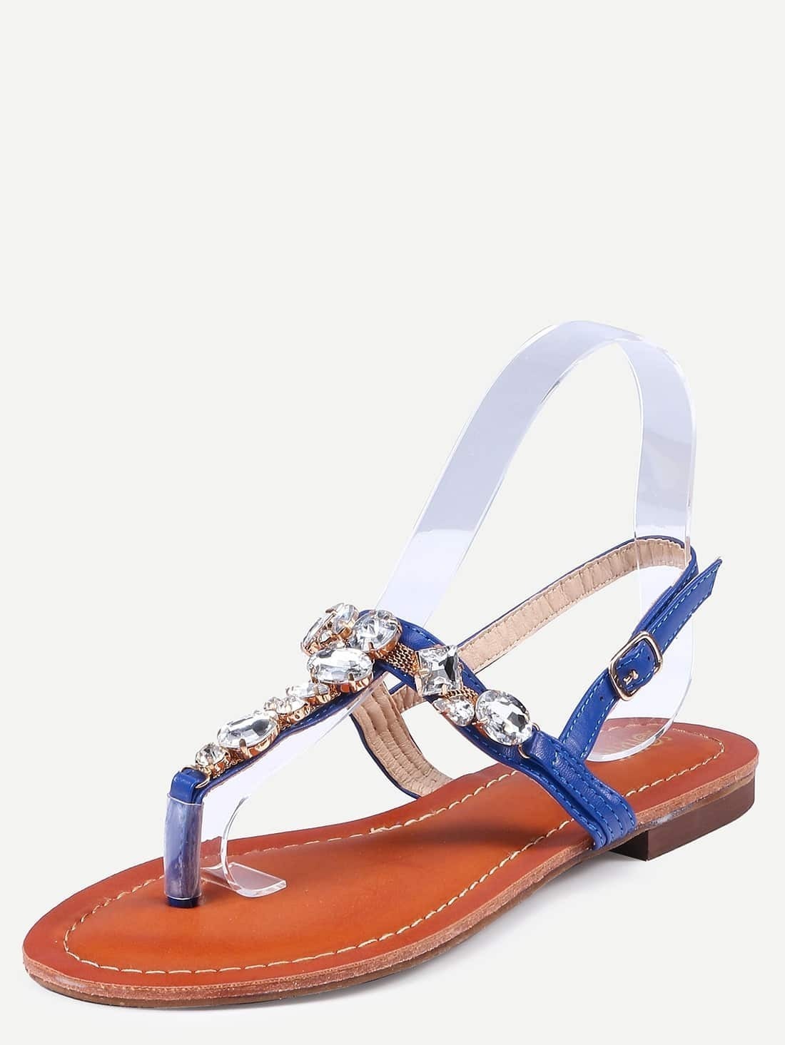 beaded flat shoes blue beaded flat flip sandals shein sheinside beaded flat shoes blue beaded flat flip sandals shein sheinside