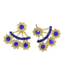 Blue Rhinestone Stud Earrings