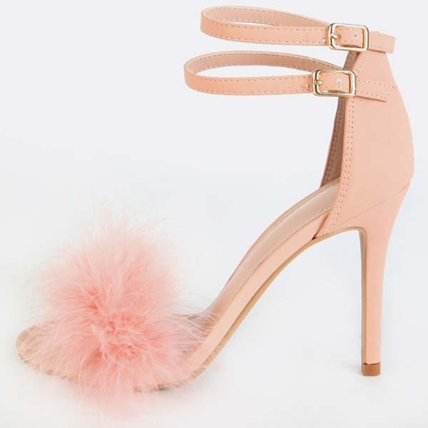 

Single Sole Feather High Heels Pink