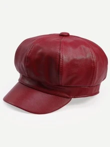 Burgundy Vintage Octagonal Cap