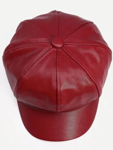 Burgundy Vintage Octagonal Cap