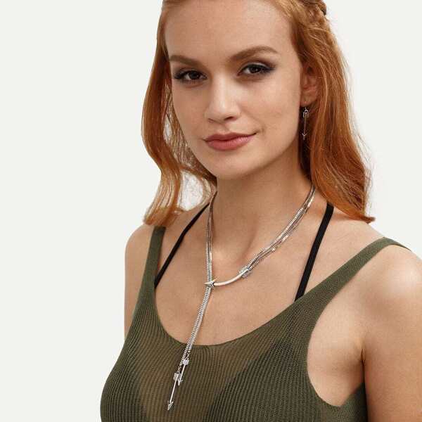 

Silver Ethnic Arrow Pendant Necklace