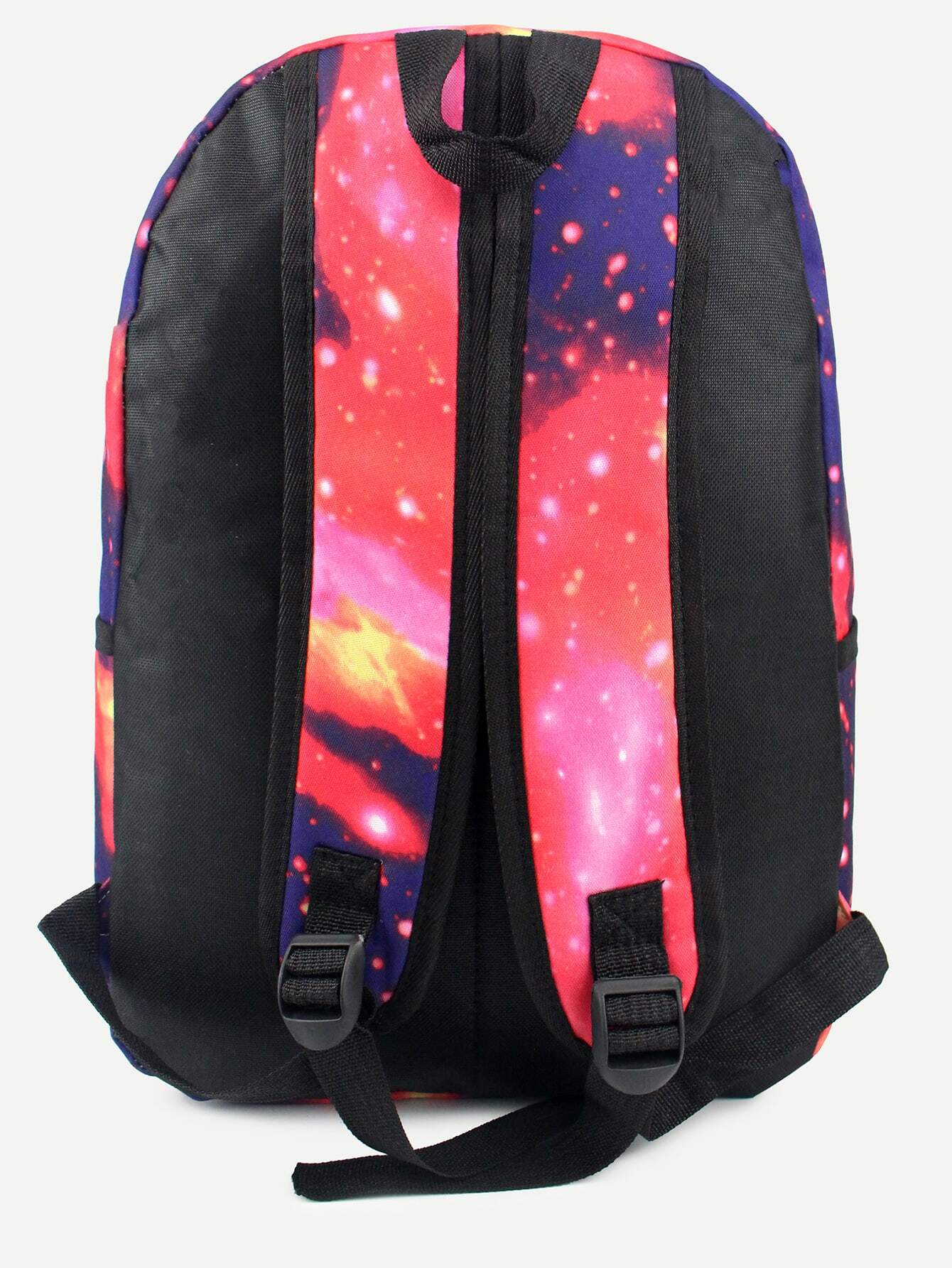 Red Galaxy Print Canvas Backpack -SheIn(Sheinside)