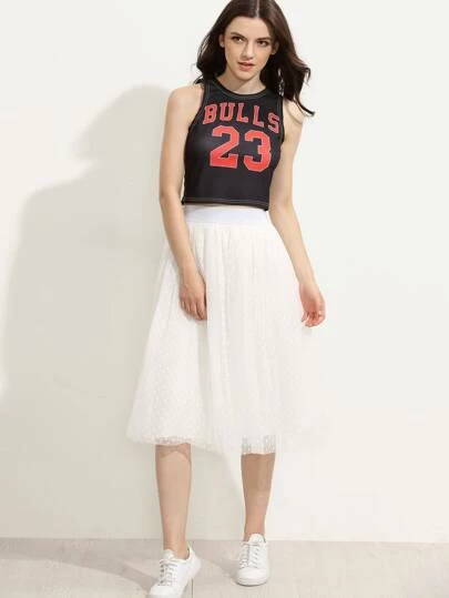 white skater skirt midi
