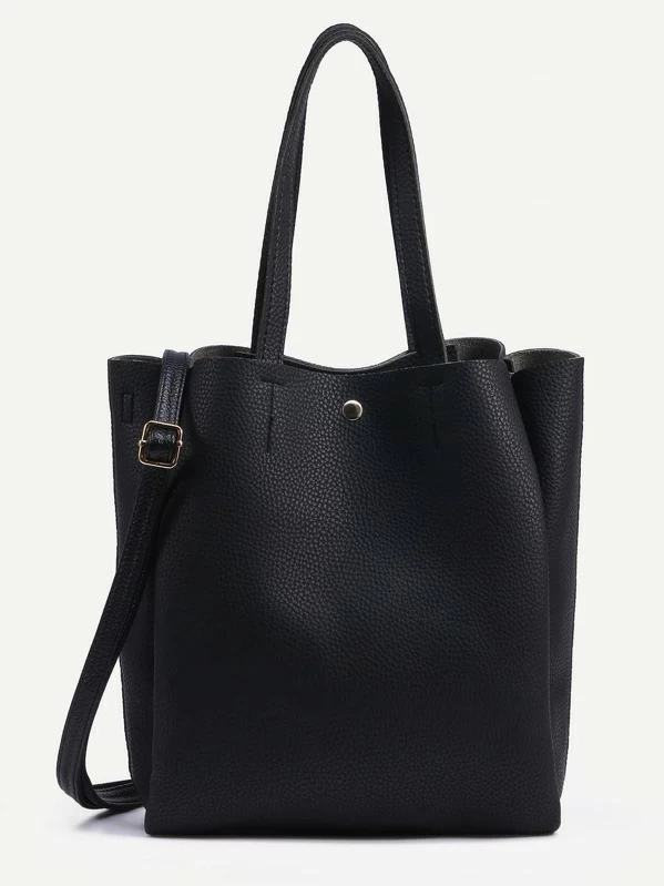 Sac à main en similicuir tendance - noir Sac à main en similicuir tendance - noir