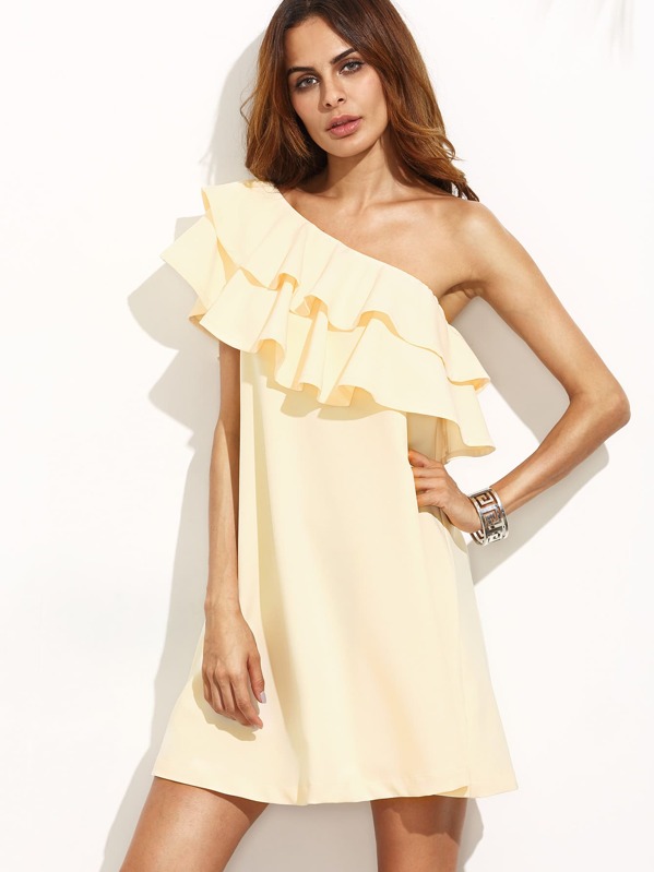One Shoulder Shift Dress