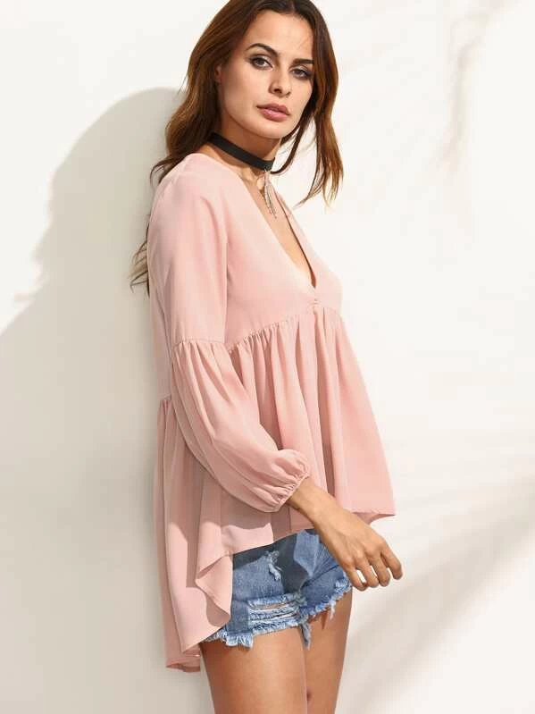 dip hem smock top