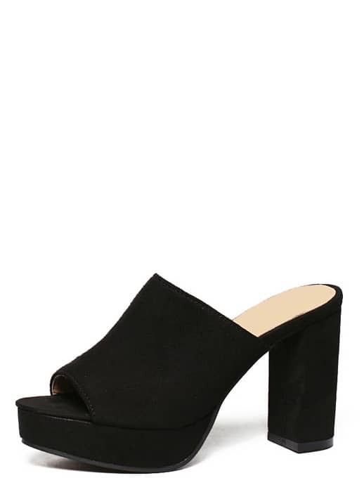 platform mule sandals black platform chunky mule sandals shein sheinside platform mule sandals black platform chunky mule sandals shein sheinside