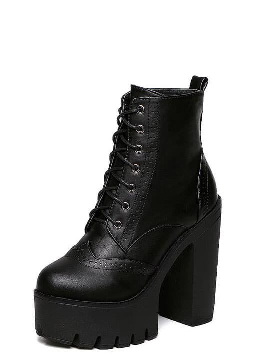 bottines compensées à lacets noires bottines compensées à lacets noires