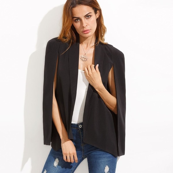 

Shawl Collar Cape Sleeve Blazer