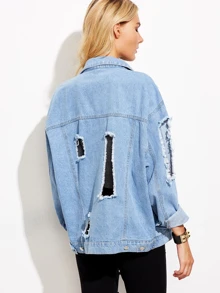 Jacket rotos denim - azul