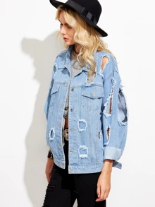 Jacket rotos denim - azul