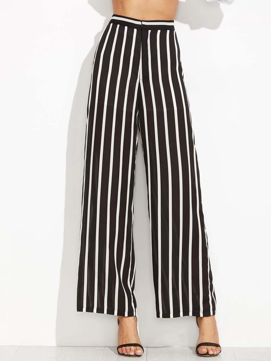 SHEIN Vertical Striped Wide Leg Pants
