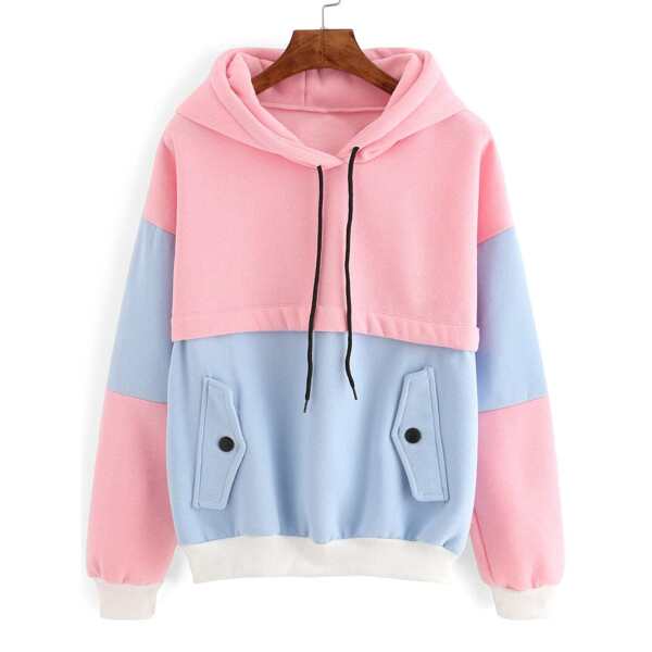 

Color Block Cut And Sew Hoodie