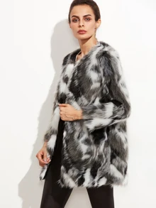 SHEIN Abrigo de piel sintética - multicolor