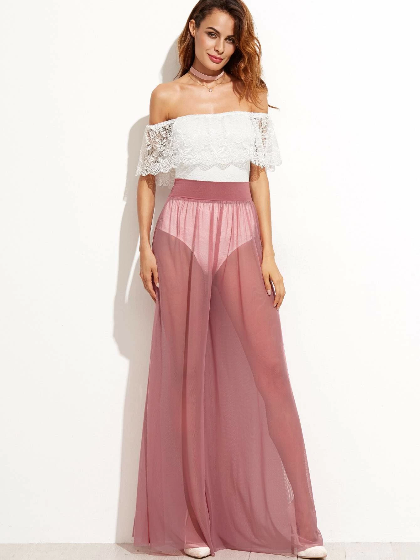 Sheer palazzo pants Clearance