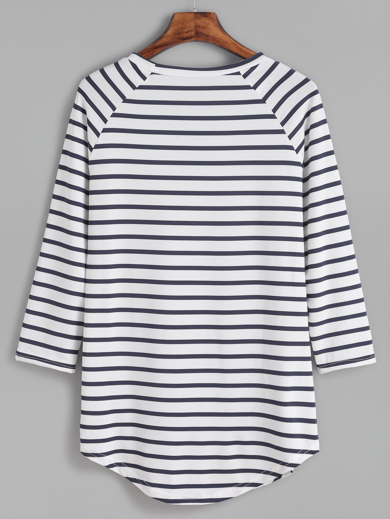 Hajotrawa Mens Ruched Striped Trendy Raglan Sleeve Curved Hem Top Tee T-Shirts Hajotrawa Mens Ruched Striped Trendy Raglan Sleeve Curved Hem Top Tee T-Shirts