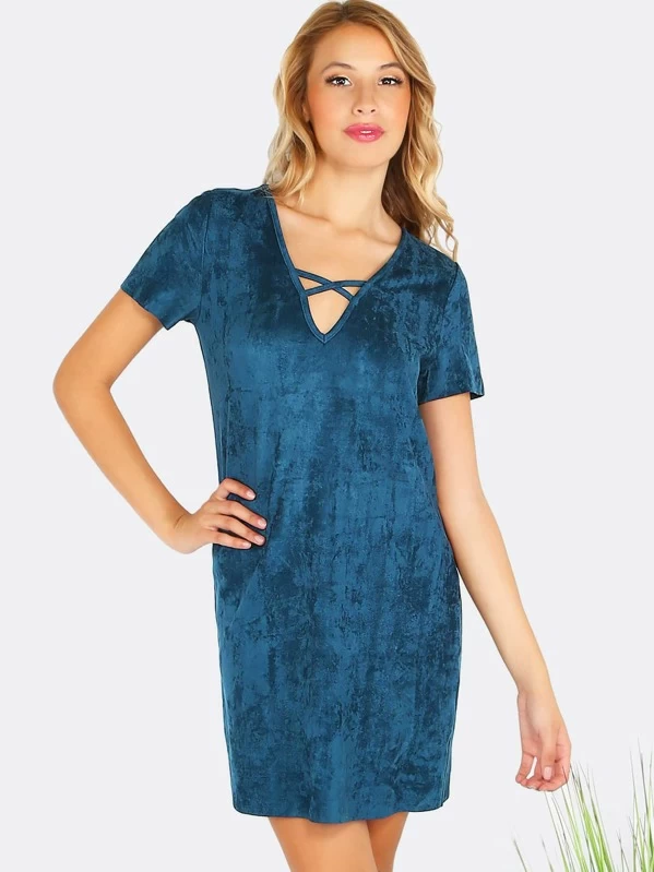 shein teal dress