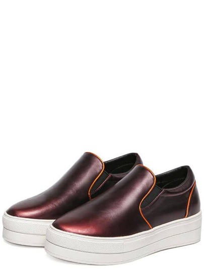 burgundy platform sneakers burgundy platform slip on sneakers shein sheinside burgundy platform sneakers burgundy platform slip on sneakers shein sheinside