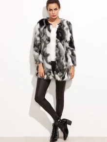 SHEIN Abrigo de piel sintética - multicolor