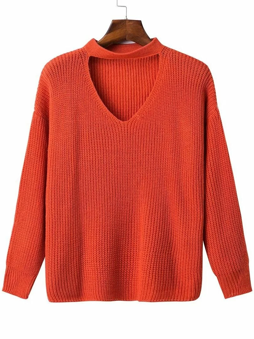 Red choker sweater Clearance