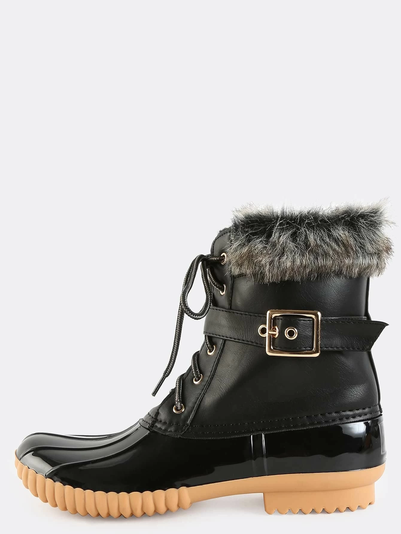 duck boots with fur trim