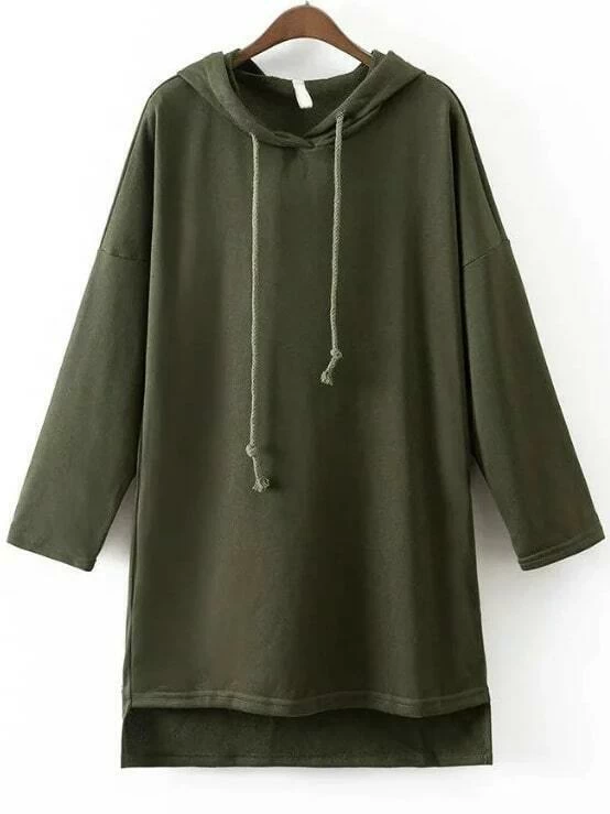 hooded high low sweatshirt